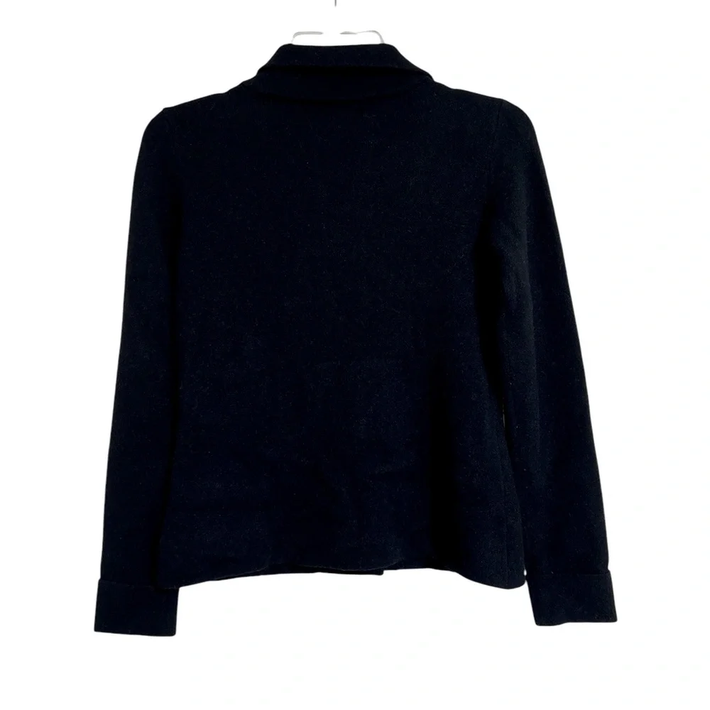 Adrianne Vittadini Black Jacket Viscose Blend Gold‎ Buttons Black